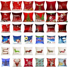 Christmas Xmas Linen Cushion Cover Throw Pillow Case Home Decor Festival QQQ   222867636872